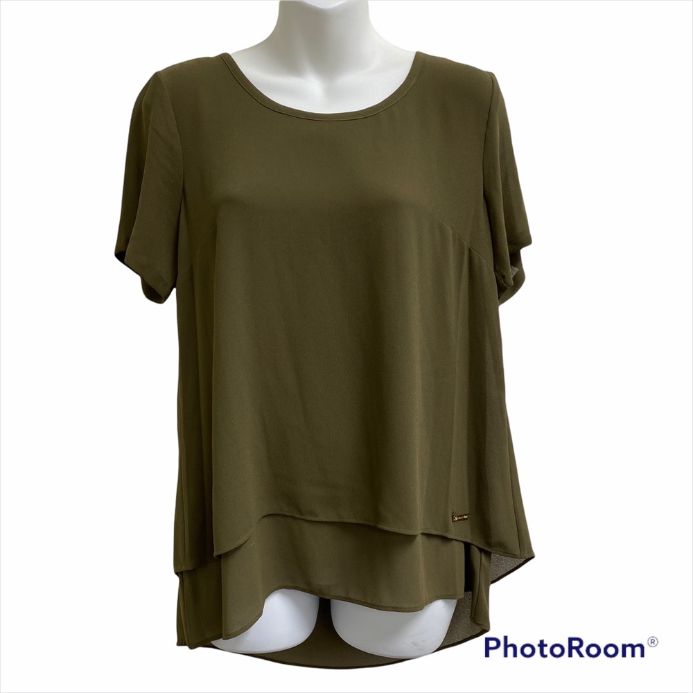 Michael by Michael Kors olive green drapey‎ top small